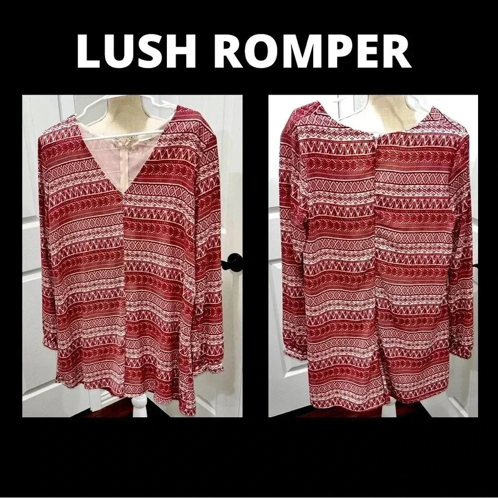 Lush Romper Zip back long sleeve Shorts